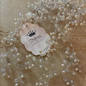 NWT Bridal Hair Vines with pearls, glitz and movement